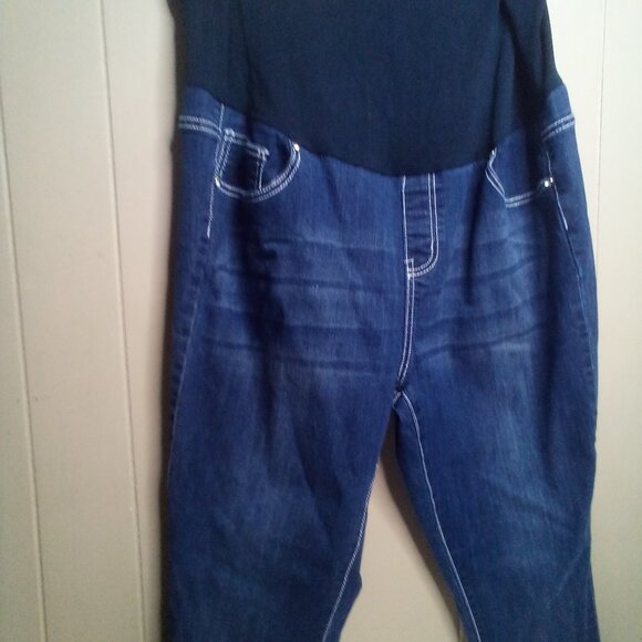 Tala Maternity Jeans 2X Full Panel Straight Leg Embellished Pockets Blue - Picture 9 of 15